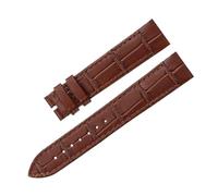 BEUAOCK Liberación rápida 17,5 mm 15. Correa de reloj con interfaz de metal compatible con correa de reloj de cuero Cartier Santos Dumont Accesorios for mujer Pulsera(Brown-no buckle,15.5mm)