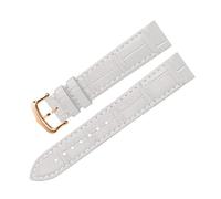 BEUAOCK Liberación rápida 17,5 mm 15. Correa de reloj con interfaz de metal compatible con correa de reloj de cuero Cartier Santos Dumont Accesorios for mujer Pulsera(White-rose gold,15.5mm)