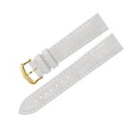 BEUAOCK Liberación rápida 17,5 mm 15. Correa de reloj con interfaz de metal compatible con correa de reloj de cuero Cartier Santos Dumont Accesorios for mujer Pulsera(White-gold buckle,17.5mm)