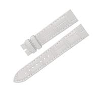 BEUAOCK Liberación rápida 17,5 mm 15. Correa de reloj con interfaz de metal compatible con correa de reloj de cuero Cartier Santos Dumont Accesorios for mujer Pulsera(White-no buckle,17.5mm)