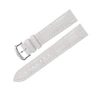 BEUAOCK Liberación rápida 17,5 mm 15. Correa de reloj con interfaz de metal compatible con correa de reloj de cuero Cartier Santos Dumont Accesorios for mujer Pulsera(White-silver buckle,17.5mm)