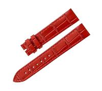 BEUAOCK Liberación rápida 17,5 mm 15. Correa de reloj con interfaz de metal compatible con correa de reloj de cuero Cartier Santos Dumont Accesorios for mujer Pulsera(Red-no buckle,15.5mm)