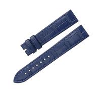 BEUAOCK Liberación rápida 17,5 mm 15. Correa de reloj con interfaz de metal compatible con correa de reloj de cuero Cartier Santos Dumont Accesorios for mujer Pulsera(Blue-no buckle,15.5mm)