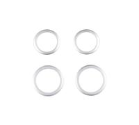 BEUAOCK Perilla de Aire Acondicionado de Coche, Anillo Decorativo, Accesorios Interiores, aleación de Aluminio Plateado, Compatible con Fiat 500 2011-2022(Silver)