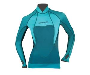 Beuchat - Beuchat Para Mujer Azul Top Neo Atoll, 2 Mm, Manga Larga, Antirayos Uv, Corte Anatómico y Neopreno Ultrastretch + Elastano, Suave y Cómodo, Fácil de Poner