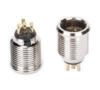 Beufee 10 Uds. Adaptadores Mini XLR De 4 Pines DIY, Conector De Enchufe Macho Mini XLR De 4 Pines, Conectores De Montaje En Panel De 4 Pines para Conector De Sonido De Micrófono