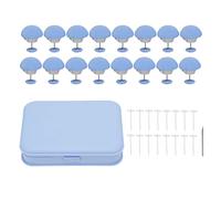 Beufee 16 Clips para edredón, alfileres para edredón, Sujetadores de Botones para edredón, Clips de fijación para edredón, Clips para Funda de edredón, Clips de fijación Redondos con (Azul)