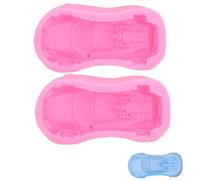 Beufee 2 uds Lindo Molde de Silicona para Coche, moldes de jabón para Coche para Hacer jabón Silicona 3D Forma de Coche Molde de Silicona Bandeja Molde de Silicona para jabón para Hornear