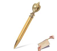 Beufee Abrecartas Espada, Cuchillo abrecartas Vintage, Abridor de Sobres Retro Cuchillo Cortador de Sobres Ligero Hecho a Mano abrecartas de Metal abridor de Cartas de Oficina de Escritorio(Oro)