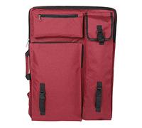Beufee Bolsa de portafolio de Arte, Mochila de Lona de Gran Capacidad para Artistas, Bolsa de Transporte para Accesorios de Pantalla de Tablero de Dibujo (Roja)