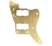 Beufee Electric Guitar Pickguard, 13 Holes Scratch Plate Aluminium Alloy Guitar Anti Scratch Guard Plate for Classic Vibe Vintage (Gold)