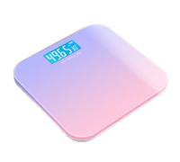 Beufee Escalas Digitales para el Peso Corporal, medición de Vidrio Templado de Vidrio preciso Escala de Peso Digital LCD Pantalla 396.8 lb/180 kg de batería alimentada (púrpura)