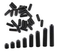 Beufee Insertos de rosca de alambre, 200PCS M3 Tornillos prisioneros métricos Socket Hex Grub M3 Juego de tornillos Socket Cup Point para puerta de luminaria