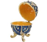 Beufee Joyero de Huevo Faberge, joyero de Metal de Lujo con bisagras, joyero esmaltado Pintado a Mano, Caja de Huevo Faberge para Decoraciones de Escritorio