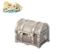Beufee Joyero de Metal Vintage, Cofre del Tesoro Rectangular, Mini Cofre del Tesoro de Bronce, joyero, Organizador, Anillo, Pendientes, Estuche pequeño para Mujer(S)
