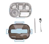 Beufee Lunch Box for Adults, Lunch Containers with Soup Bowl Chopsticks Spoon Lunch Box Divided Food Meal Storage Containers for Adults (Azul)