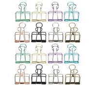 Beufee Metal Wire Clips, Hollow out Paper Organizer Colorful Long Tail Clips for School Office Paperwork (l) (m)