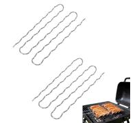 Beufee - Rejilla para parrilla de salchichas giratoria de 360°, 2 unidades | Parrilla para asador de salchichas de acero inoxidable, herramienta para barbacoa al aire , diseño de cocción uniforme de