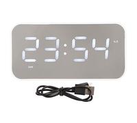 Beufee Reloj Despertador Digital con Altavoz Bluetooth, Reloj Despertador Radio Despertadores para Dormitorios Sonido Estéreo Cancelación De Ruido Pantalla De Temperatura Transmisión (Blanco)