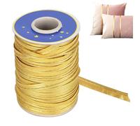 Beufee Ribete de Ribete Dorado para Costura, Ribete de Ribete Satinado, Ribete de Ribete de Tela para Costura, Ribete de Ribete para Mantel o Prendas, Acabados refinados, 70 Metros(Oro)