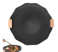 Beufee Sartén para parrilla de barbacoa, parrilla de mesa de estilo coreano, sartén antiadherente para parrilla casera, placa de barbacoa antiadherente con asa, sartén para parrilla
