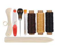 Beufee Sewing Awl Kit, Portable Awl Tool Stitching Sewing Stitching Needles Leatherworking Tools for Beginners DIY Leather Crafting