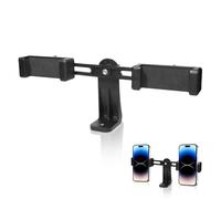 Beufee Soporte de trípode universal para teléfono celular, soporte ajustable para teléfono celular, adaptador de trípode dual para teléfono celular, giratorio de 360°, se adapta a todos los teléfonos