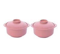 Beufee Tazón ramen, 2pcs fideos tazón ramen cocedera microondas al estilo de estilo nórdico contenedor de alimentos multifunción con tapa para el dormitorio