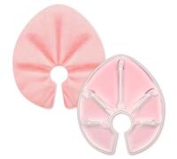 Beugo Almohadillas de Terapia de Mama, 3 en 1 Compresas Frío/Calor para Lactancia Grandes, 2 pcs Paquetes de Terapia Pecho Gel con 2 Fundas, Esenciales para la Posparto, Alivia El Mama Hinchazón, Rosa