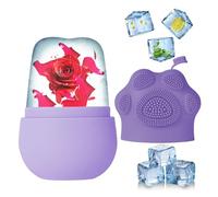 Beugo Ice Roller Facial, Hielo Cara Reutilizable de Silicona, Rodillo Masaje Facial Hielo, Ojo Masaje, Belleza facial Cuidado Para reduce la hinchazón, Ojeras, Reafirmar la Piel, Morado
