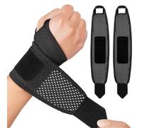 Beugo Muñequera Tendinitis Muñeca, 2 Muñequeras Deportivas Negro, muñequera tunel carpiano, Soporte de la Muñeca Elasticas Ajustable para Dolor Articulaciones, Esquinces, Mano izquierda y mano derecha