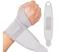 Beugo Muñequera Tendinitis Muñeca, Muñequeras Deportivas, muñequera tunel carpiano, Soporte de la Muñeca Elasticas Ajustable para Dolor Articulaciones, Esquinces, Mano izquierda y mano derecha, Gris