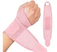 Beugo Muñequera Tendinitis Muñeca, Muñequeras Deportivas, muñequera tunel carpiano, Soporte de la Muñeca Elasticas Ajustable para Dolor Articulaciones, Esquinces, Mano izquierda y mano derecha, Rosa