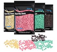 Beugo Perlas de Cera para Depilación, 400g, Cera depilatoria en perlas Sin Bandas, Sin Dolor, Brasileño, Suave y Eficaz, para Cuerpo, Cara e Ingles, Mujeres y Hombres, Rosa, F