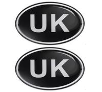 BeuInovia Technology Calcomanías del Reino Unido para Car Europe, paquete de 2 pegatinas ovaladas 3D para coche, insignia de resina compatible con Brexit con adhesivo fuerte, resistente a la