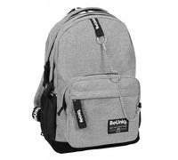 BeUniq Mochila escolar para adolescentes, ligera y cómoda, con dos compartimentos y dos bolsillos laterales, mochila deportiva para niños y niñas, gris