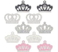 BEUNITONE 10 piezas corona parches hierro en rhinestone corona parches de cristal corona parches coser en corona apliques bordados para bricolaje ropa vestido sombreros zapatos bolsas