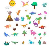 BEUNITONE Juego de 40 piezas de tablero de fieltro de dinosaurios, narración de historias de animales, tabla de franela multicolor, interactiva, aprendizaje temprano, juegos educativos para aulas,