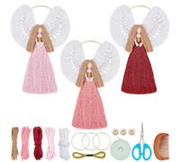 BEUNITONE Kits de macramé para adultos, principiantes, kit de macramé de ángel, decoración de ángel bohemio con instrucciones para principiantes, kit de macramé para colgar en la pared, decoración del