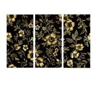 BEUNITONE Peonías doradas Calcomanías para frotar para manualidades y muebles, 3 hojas, flores vintage, papel pintado floral extraíble, resistente al agua, para madera, nuevo diseño