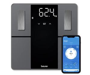 Beurer BF 500 báscula de baño digital con Bluetooth y aplicación, con medición de grasa corporal, porcentaje muscular, necesidad calórica, etc. transferencia de datos a Apple Health y otros
