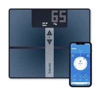 Beurer BF 980 báscula de diagnóstico con WIFI y Bluetooth, registro de análisis y evaluación gráfica de los valores corporales mediante app, medición de la frecuencia cardíaca, batería recargable