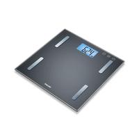 Beurer BF180 - Báscula digital de vidrio, IMC, LCD XL, 180 kg / 100 gr, apagado automatico, indicador de bateria baja, gran plataforma, color negro