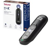 Beurer BiteX Max Deep Black Aparato contra picaduras de insectos con superficie de calentamiento más grande, para el tratamiento de picaduras y mordeduras de insectos, con luz, batería recargable