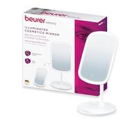 Beurer BS 47 Espejo de Maquillaje con iluminación en 3 Colores de luz, con Soporte magnético, Giratorio 360°, Superficie del Espejo extraíble, práctico Espejo de baño con Superficie de Apoyo