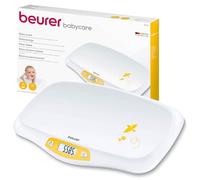 Beurer BY 80 Báscula para bebés, con superficie curvada y segura, capacidad de 20 kg, función de tara y retención para bebés que patalean, medición y visualización en pasos de 5 g
