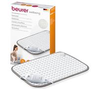 Beurer Cojín térmico HK Limited Edition 2023 suave con 3 niveles de temperatura y apagado automático, lavable a máquina, Blanco/Gris.