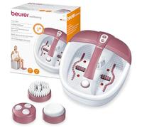Beurer FB 35 baño de pies con masaje vibratorio y burbujas, 3 accesorios de pedicura, con mantenimiento de la temperatura del agua, luz infrarroja y posibilidad de aromaterapia, hasta la talla 44