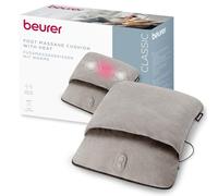 Beurer FM 28 Aparato de masaje de pies, 2 en 1: aparato de masaje eléctrico y calientapiés en uno, con masaje vibratorio, 3 programas, pana suave, masaje de pies, compacto, con cable USB-C, gris