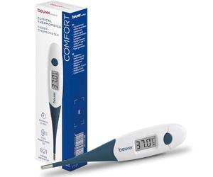 Beurer FT 17 termómetro clínico digital, termómetro con punta de medición flexible para la medición oral, rectal y axilar, resultado en 10 s, indicador de fiebre, para bebés, niños y adultos, blanco